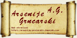 Arsenije Grnčarski vizit kartica